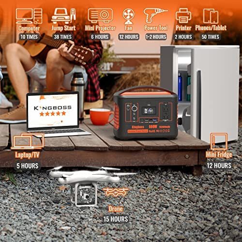 Portable Power Station 110V/600W 568Wh Lithium Battery Pure Sine Wave AC Outlet DC USB Solar Generator Supply for Emergency Outdoor Travel Camping Fishing Hunting CPAP Doba